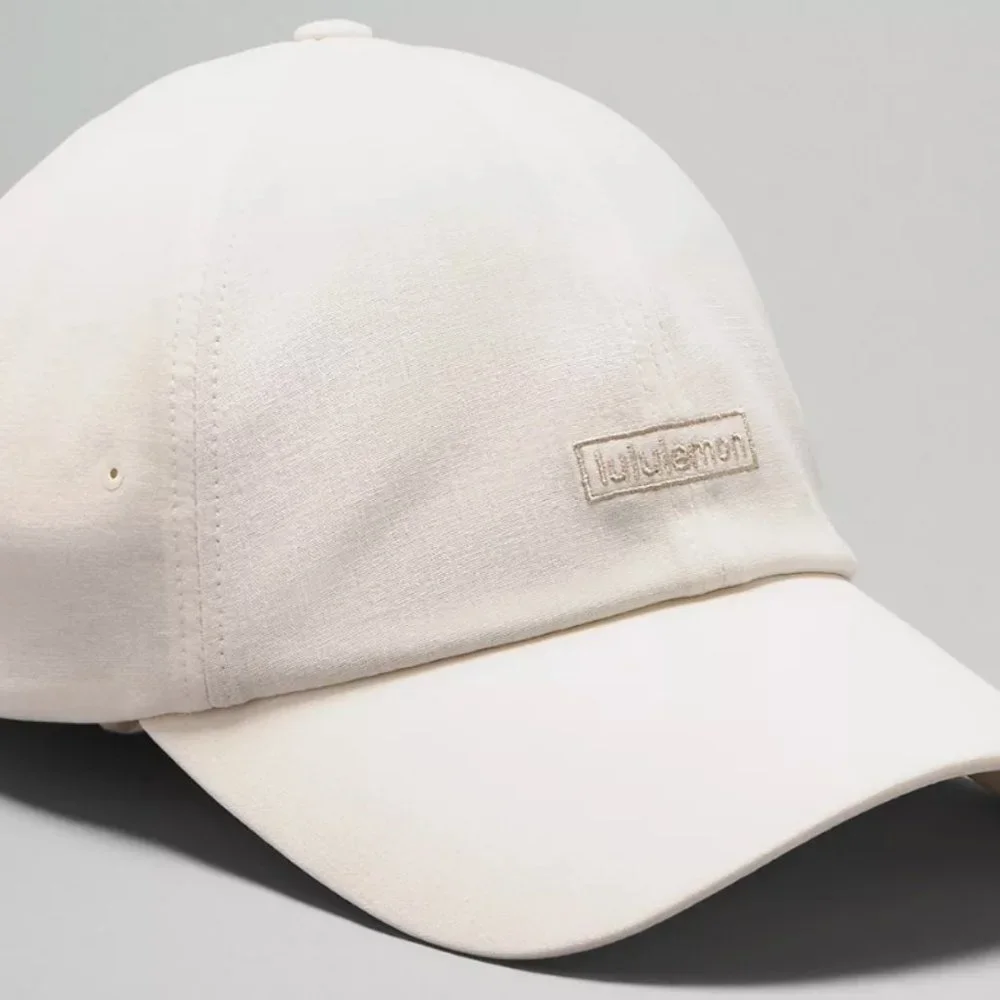 (2288) NWT LULULEMON Women's Baller Hat Soft Embroidered in Bone/Raw Linen - Picture 1 of 2